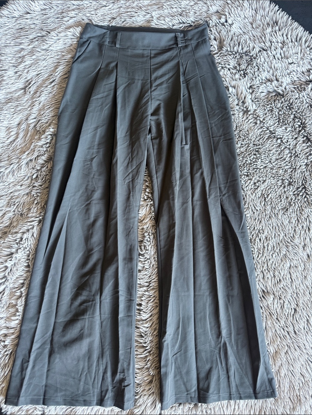Bella Canvas Wide Leg Pleated Pants - Charcoal Gray